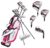 Aspire X1 Ladies Womens Complete Right Handed Golf Clubs Set Includes Driver, Fairway, Hybrid, 6-PW Irons, Putter, Stand Bag, 3 H/C’s Cherry Pink Petite Size for Ladies 5’3″ and Below!