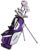 Precise M5 Ladies Womens Complete Right Handed Golf Clubs Set Includes Titanium Driver, S.S. Fairway, S.S. Hybrid, S.S. 5-PW Irons, Putter, Stand Bag, 3 H/C’s Purple